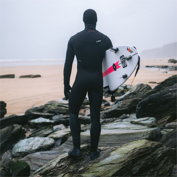 2025 C-Skins Mens NuWave ReWired 6/5mm Chest Zip Hooded Wetsuit C-NRW65MH - Black / Black x / Rust